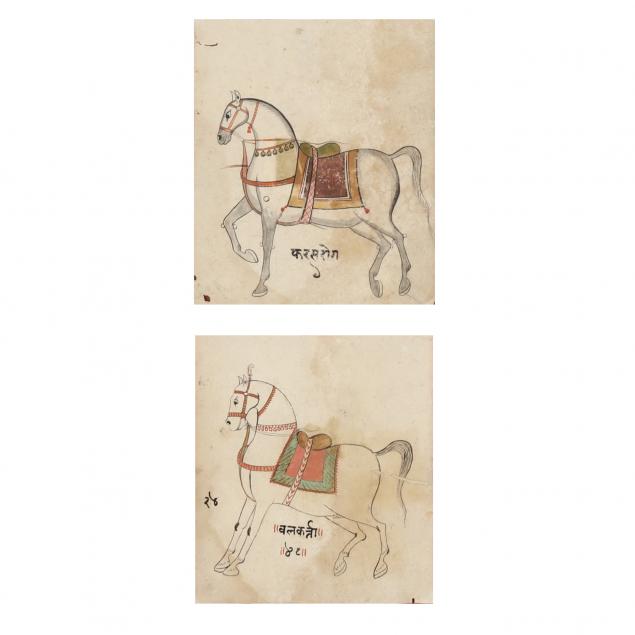 a-pair-indian-horse-portrait-paintings