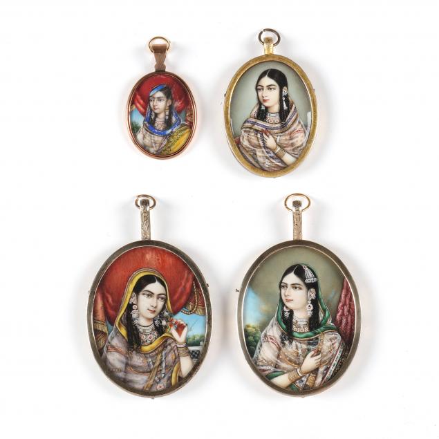 indian-school-19th-century-four-miniature-portraits-of-mughal-ladies