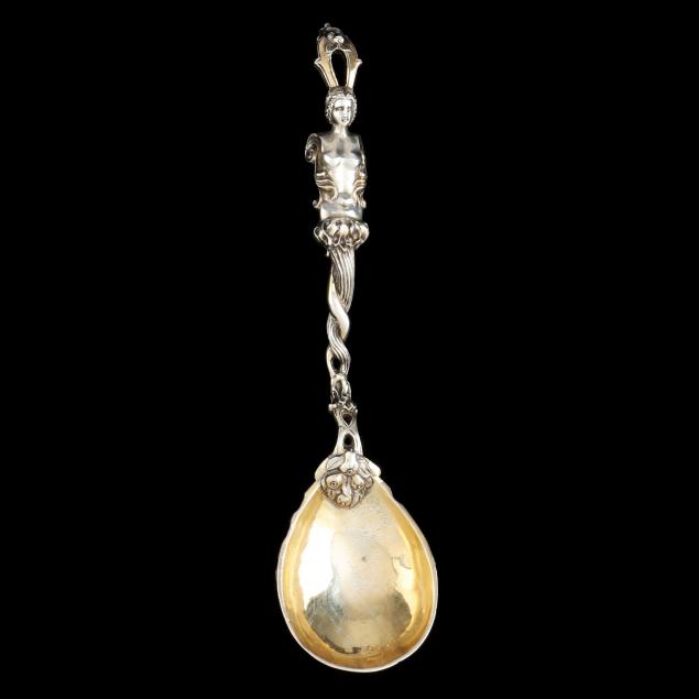 a-finely-cast-silver-spoon-with-figural-handle-and-polish-lithuanian-coat-of-arms