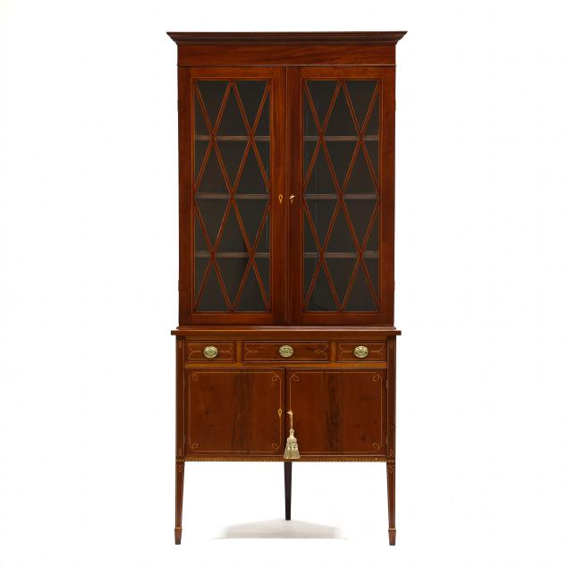 antique-american-inlaid-mahogany-corner-cabinet