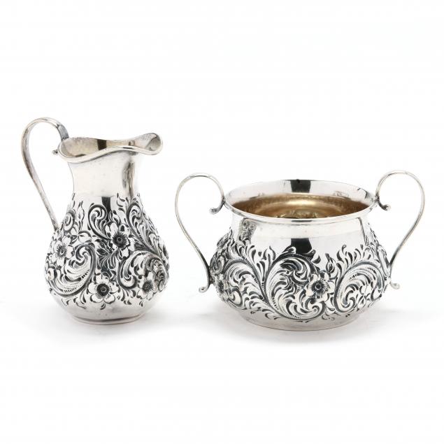 a-sterling-silver-repousse-creamer-and-sugar-by-william-b-durgin-co