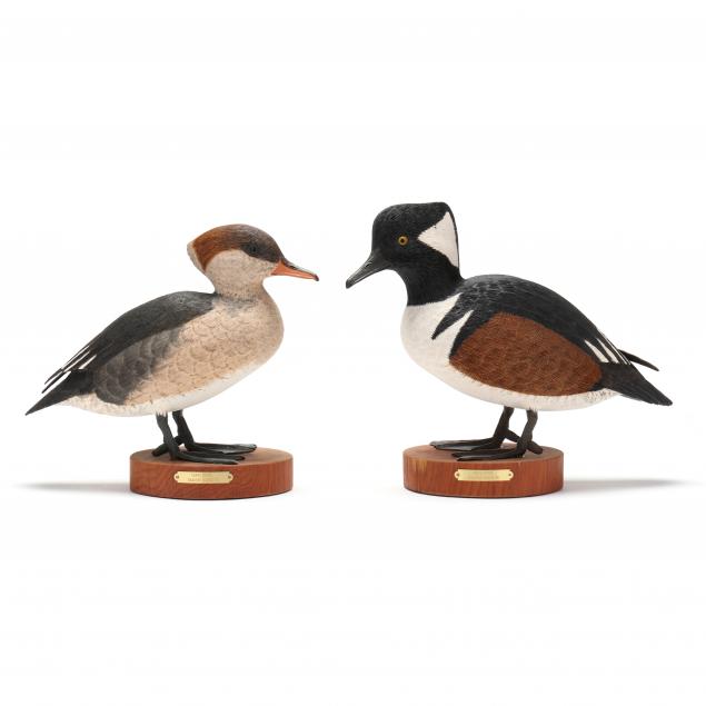 frank-s-moore-nc-1934-2019-hooded-merganser-pair-mounted-on-wood