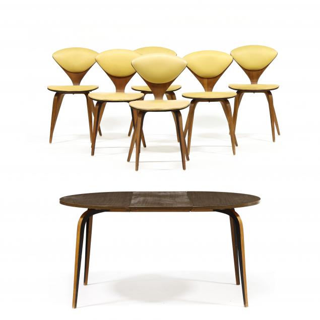 norman-cherner-american-1920-1987-walnut-dining-table-and-six-chairs