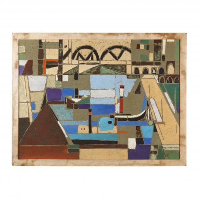 lawrence-mid-20th-century-i-abstract-river-scene-i