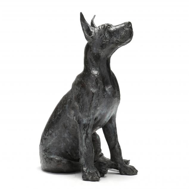 american-school-patinated-bronze-model-of-a-great-dane