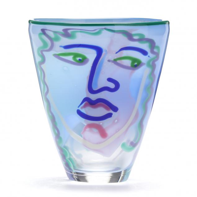 bernstein-glass-nc-20th-21st-century-face-vase