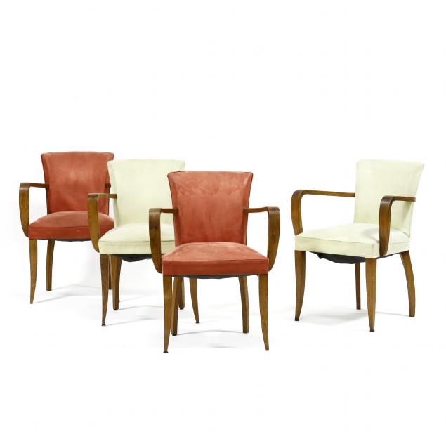 four-french-art-deco-armchairs