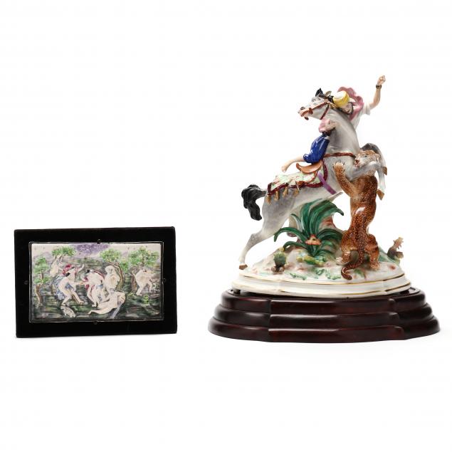 two-vintage-capodimonte-porcelain-objects