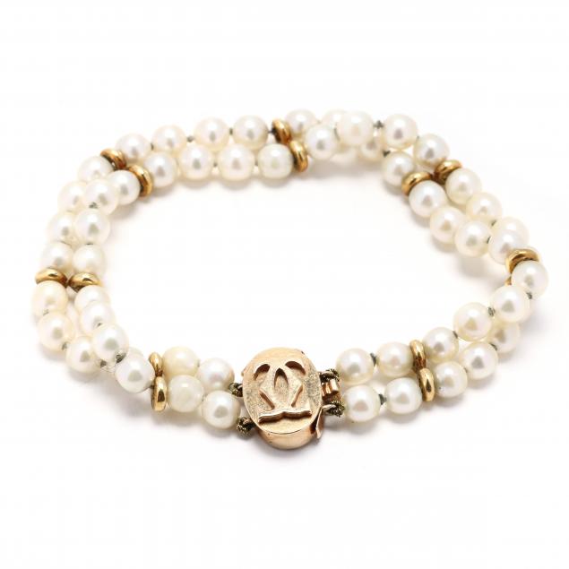 two-strand-pearl-bracelet-with-gold-clasp-cartier
