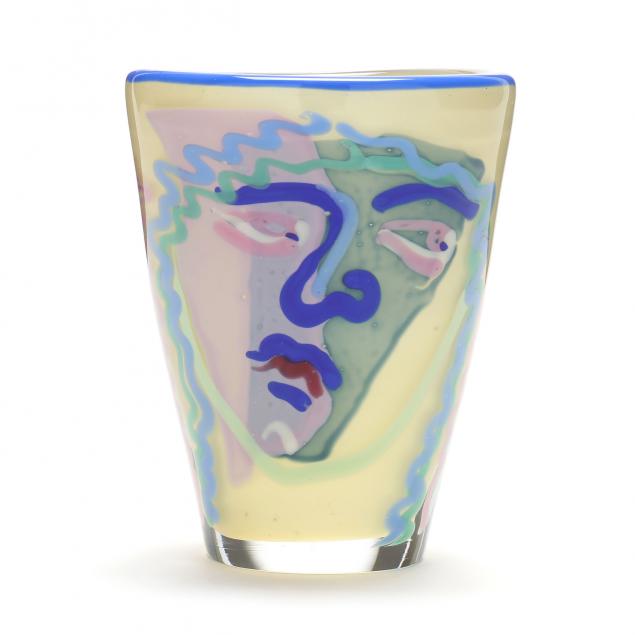 bernstein-glass-nc-20th-21st-century-face-vase