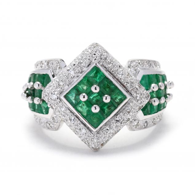 white-gold-emerald-and-diamond-ring