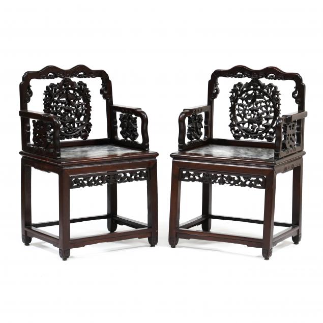 a-pair-of-chinese-carved-rosewood-marble-seat-throne-chairs