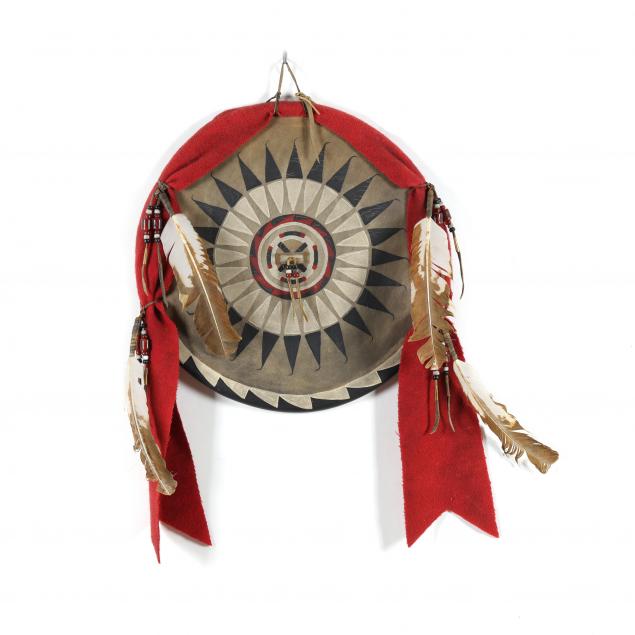 bridget-eagle-feather-mandan-lakota-lakota-style-black-war-bonnet-society-shield