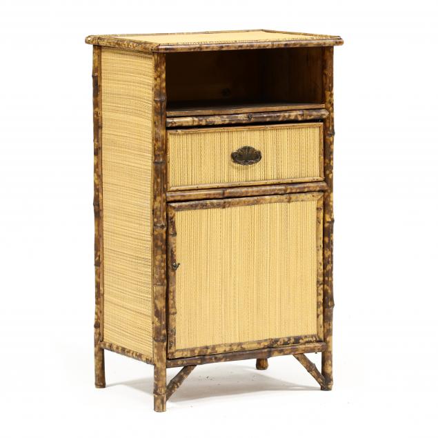 antique-english-bamboo-tall-side-cabinet