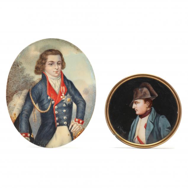 french-school-19th-century-pair-portrait-miniatures-napoleon-and-revolution-officer