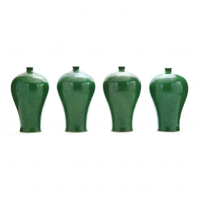 four-chinese-apple-green-glazed-porcelain-vases