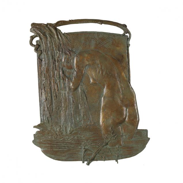 ellen-tykeson-american-b-1955-i-waterfall-i-bronze-figural-relief-plaque