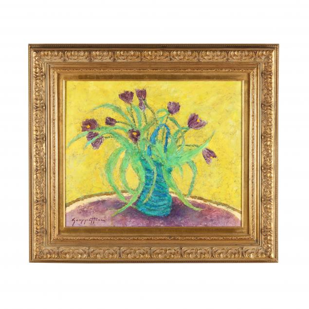 james-scoppettone-american-b-1937-still-life-with-purple-tulips