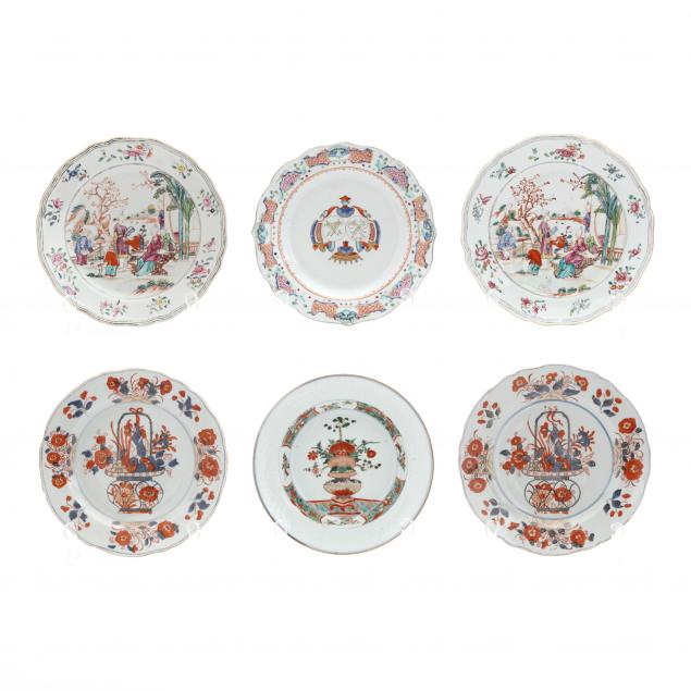 a-collection-of-six-chinese-export-porcelain-plates