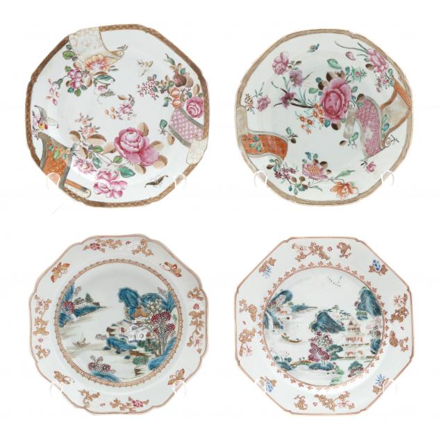 two-sets-of-chinese-export-porcelain-soup-bowls-and-plates