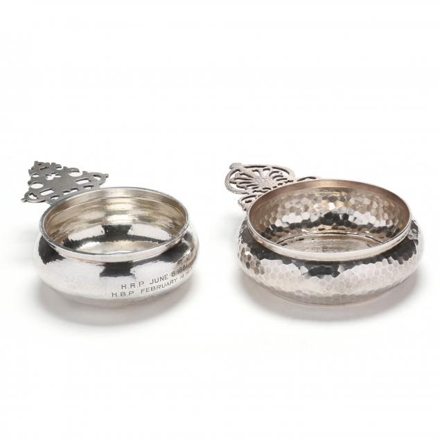 two-american-sterling-silver-hammered-porringers