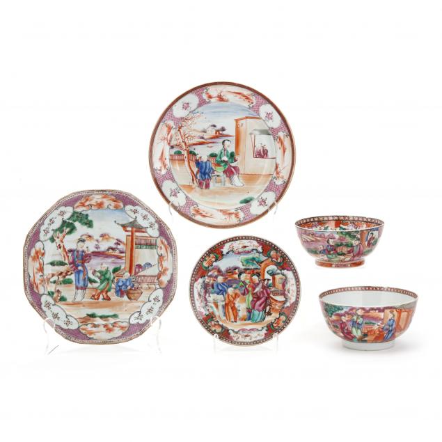a-selection-of-chinese-export-rose-mandarin-porcelain