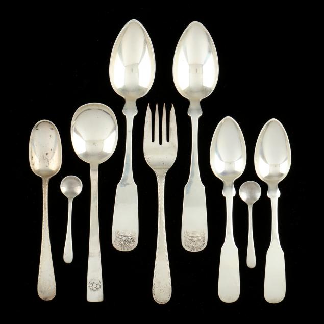 collection-of-hand-wrought-sterling-silver-flatware-by-george-gebelein