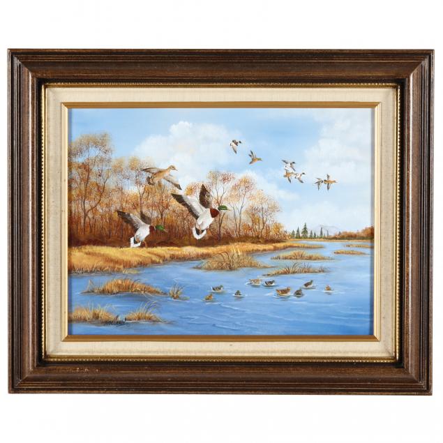 noeleen-parks-american-1940-2012-mallards-in-flight