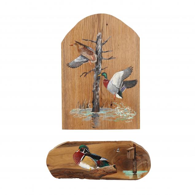 duane-raver-jr-nc-1927-2022-i-wood-duck-i-i-mallards-i-two-works