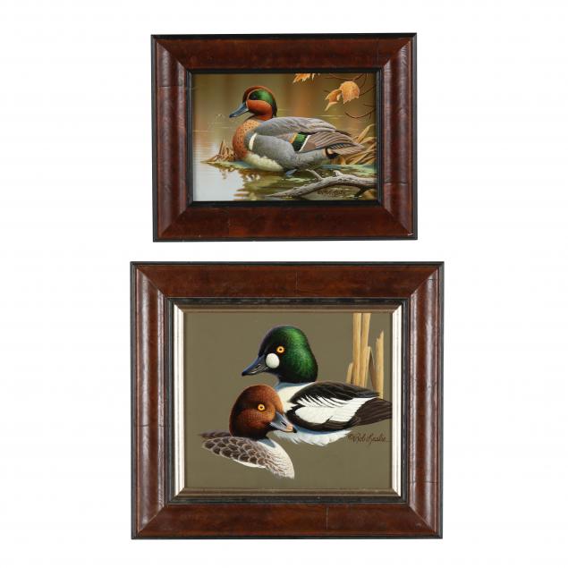 rob-leslie-american-b-1947-i-goldeneye-study-green-wing-vignette-i-two-works