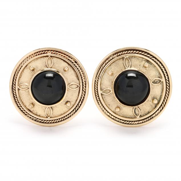 gold-and-black-star-diopside-earrings