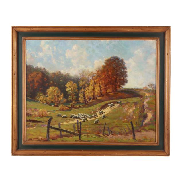 lewis-hemley-risser-american-1888-1970-i-rolling-pasture-the-sheep-pasture-ohio-farmland-i