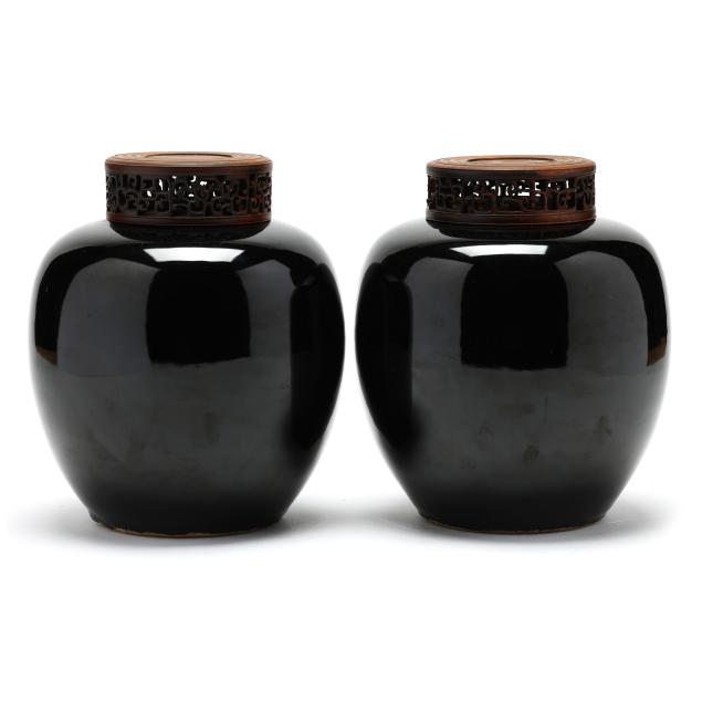 a-pair-of-chinese-mirror-black-glazed-ginger-jars-with-wooden-covers