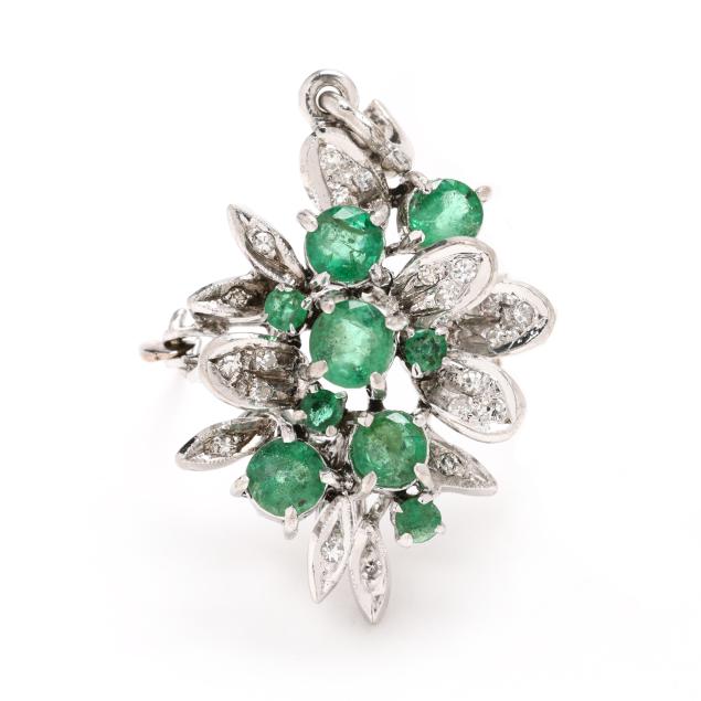 white-gold-emerald-and-diamond-pendant-brooch