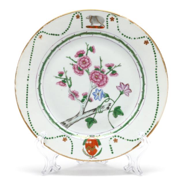 a-chinese-export-armorial-dish-arms-of-chambers-impaling-wilton
