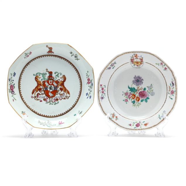two-chinese-export-armorial-soup-bowls