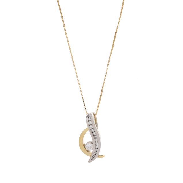 bi-color-gold-and-diamond-pendant-necklace