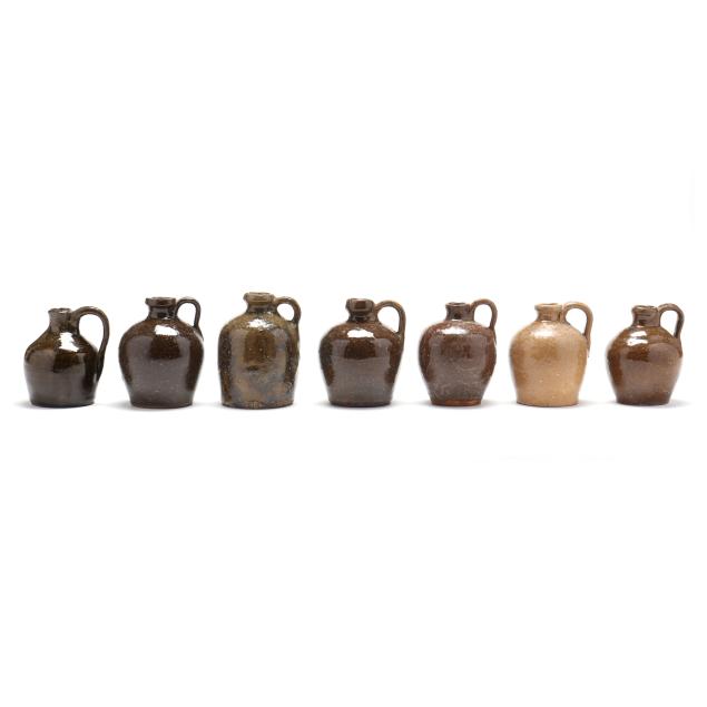 western-nc-pottery-group-of-seven-small-jugs