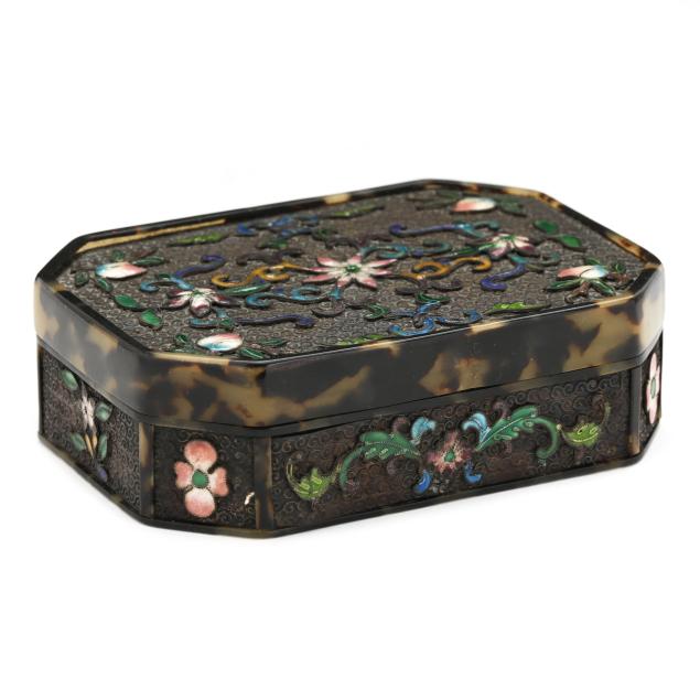 a-chinese-export-tortoiseshell-box-with-enamel-champleve-panels