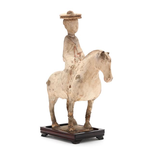 a-chinese-pottery-tomb-sculpture-of-female-rider-on-horseback