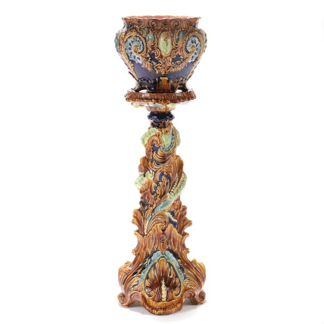 a-majolica-pottery-jardiniere-and-pedestal