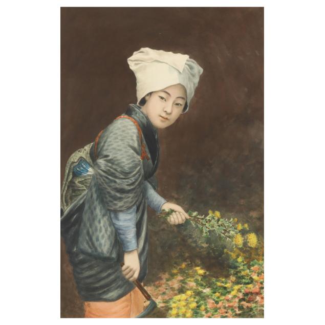 a-vintage-japanese-watercolor-painting-of-a-young-woman-signed