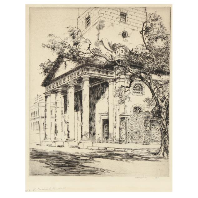 alfred-hutty-american-1877-1954-i-old-st-michael-s-charleston-i