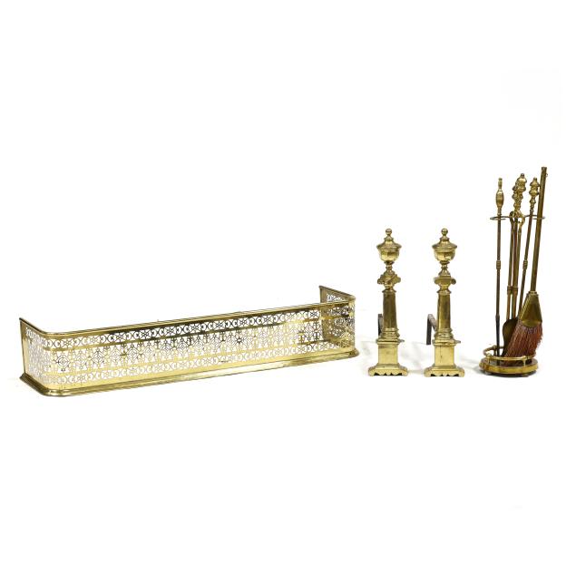 brass-fireplace-fender-tools-and-andirons