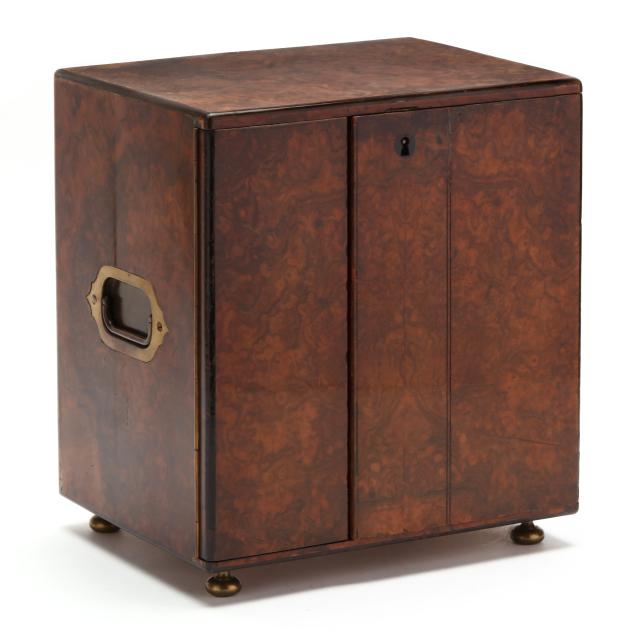 antique-english-burr-walnut-campaign-table-cabinet
