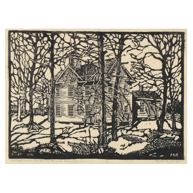 mabel-pugh-nc-ny-1891-1986-i-sunlight-and-shadow-on-the-old-schoolhouse-i