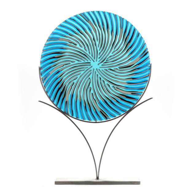 caryn-brown-american-20th-21st-century-i-dance-of-the-dolphins-i-art-glass-sculpture