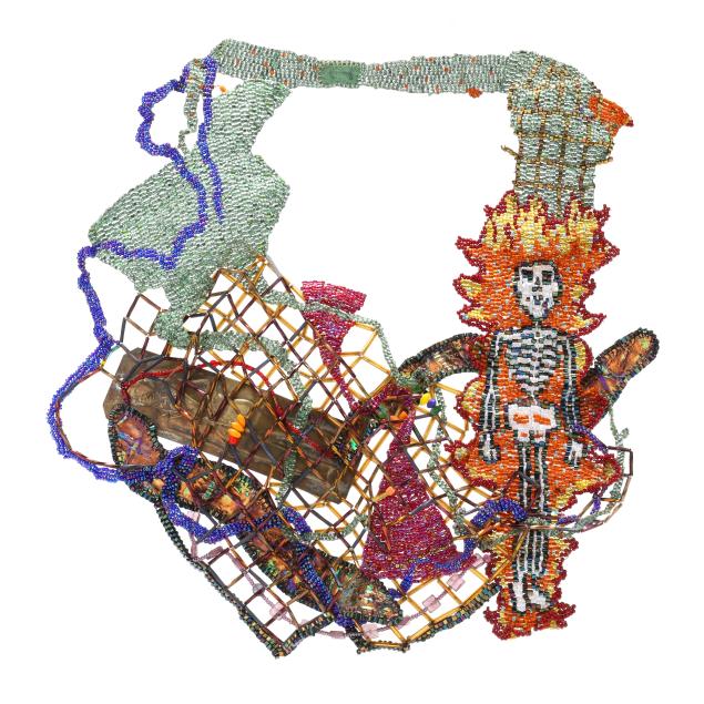 joyce-j-scott-american-b-1948-i-flaming-skeleton-series-1-i
