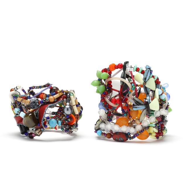 joyce-j-scott-american-b-1948-two-bracelets