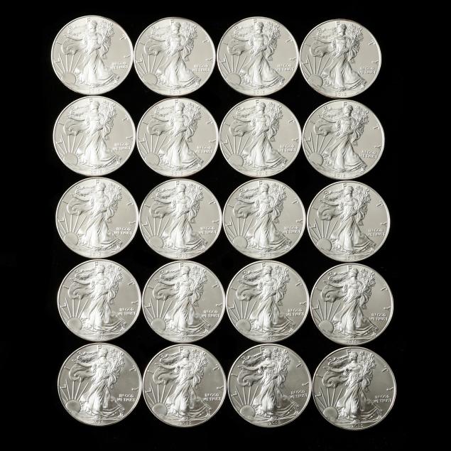 roll-of-twenty-20-2015-bu-american-eagle-one-ounce-silver-coins